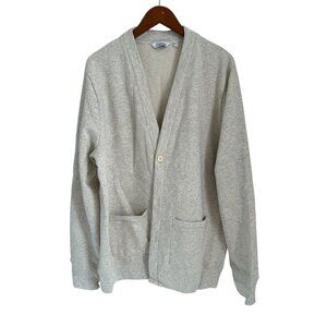 Bolivares Light Gray Open Front Cardigan Sweater With Pockets M Cotton Blend 2XL